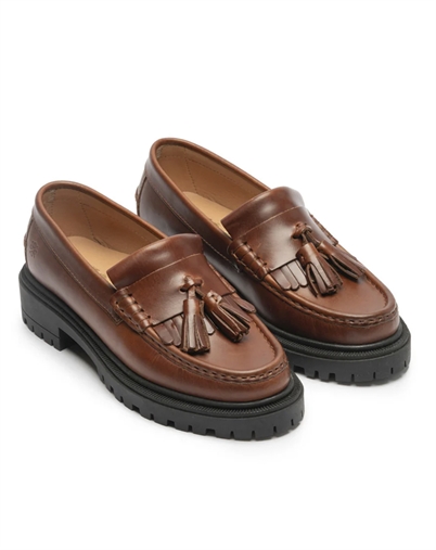 Playboy Footwear - The Edith Loafers - Brandy Leather